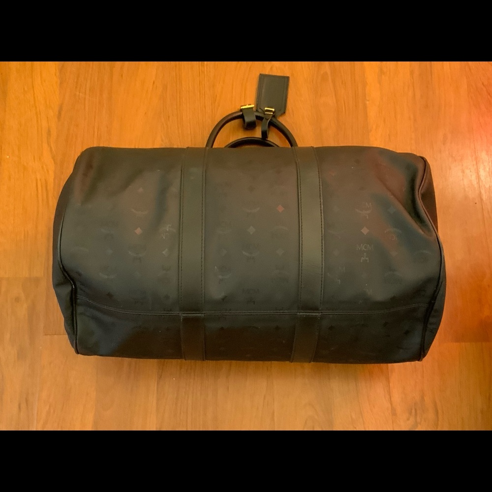 Black MCM leather duffel/travel bag